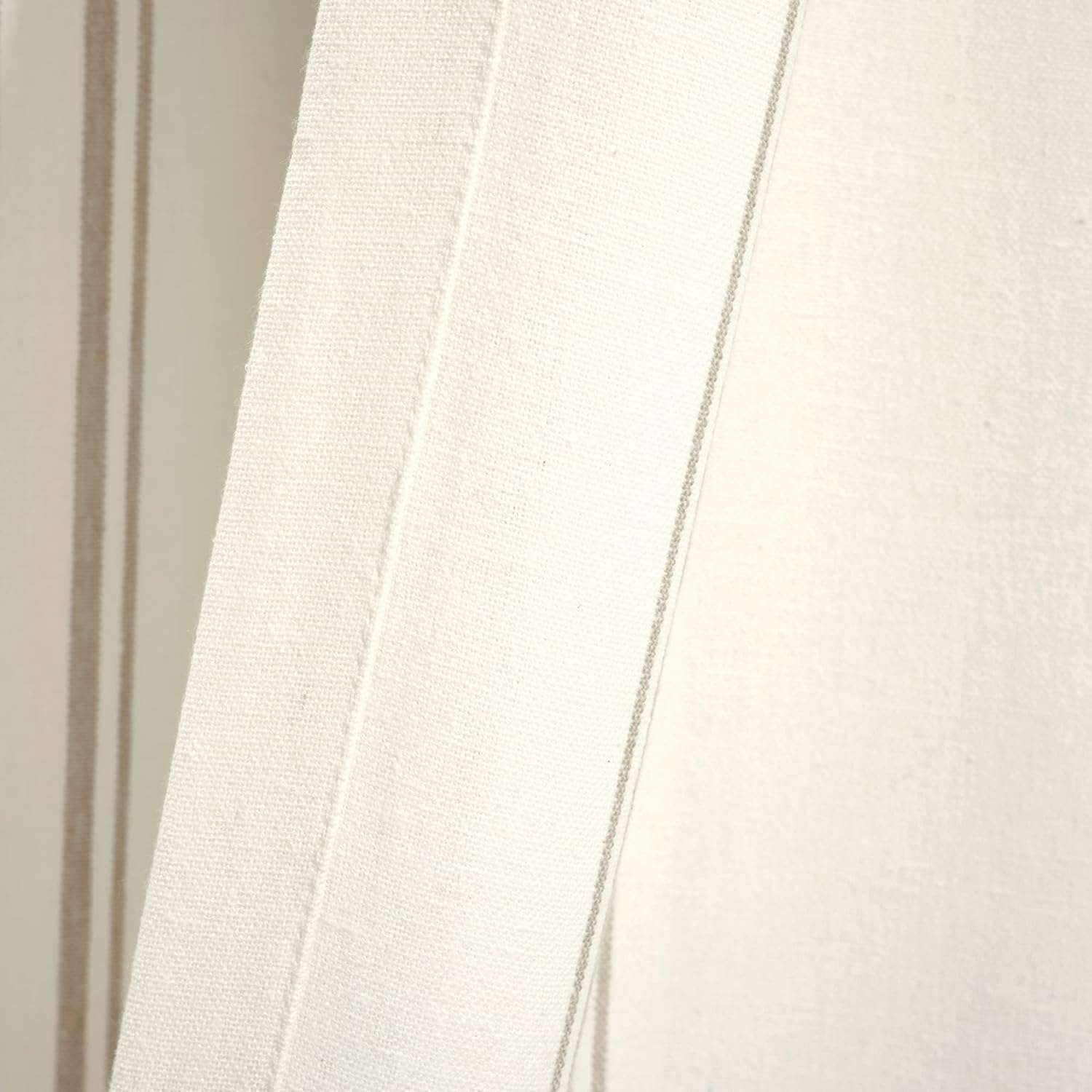 Lush Decor Farmhouse Stripe Yarn Dyed Eco-Friendly Recycled Cotton Window Curtain Panel Pair, 42 W x 95 L, Neutral - Classic Modern Rustic Charm - Eco Friendly Cotton Fabric